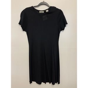 Vintage Ann Taylor Womens Small Black Short Sleeve Dress Stretchy